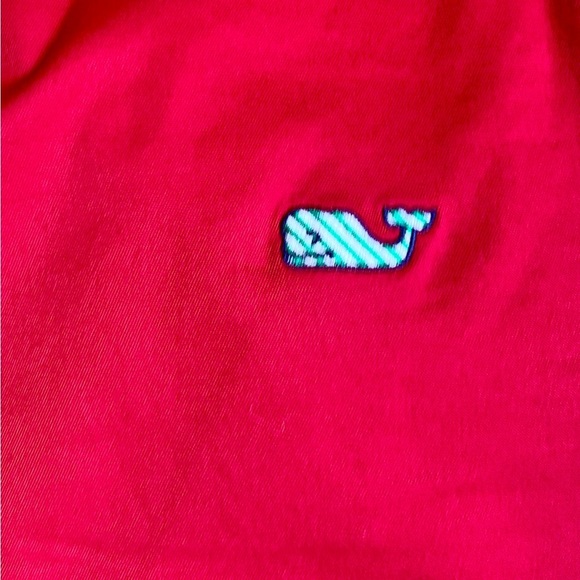 Vineyard Vines Red Flat Front Shorts with Whale Embroidery SZ 32 - Picture 7 of 10